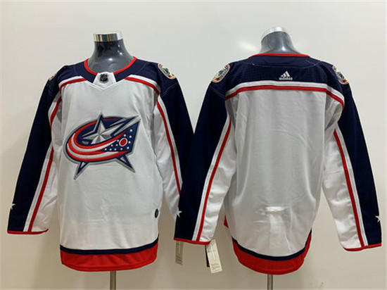 2020 Men's Columbus Blue Jackets Blank White Adidas Jersey