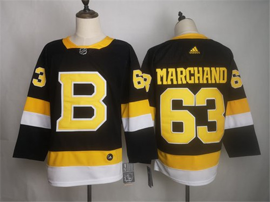 2020 Men's Boston Bruins 63 Brad Marchand Black Adidas Jersey