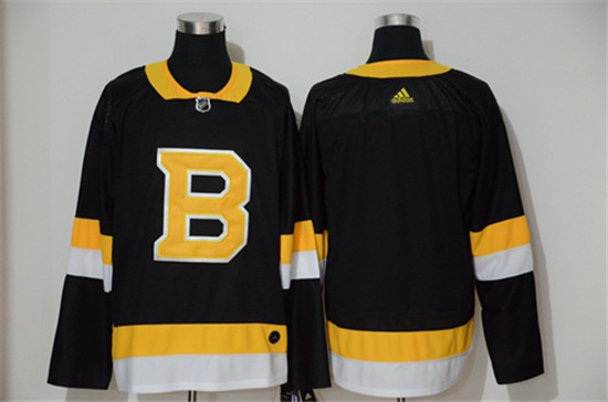 2020 Men's Boston Bruins Blank Black Throwback Authentic Stitched Hockey Jersey - Click Image to Close