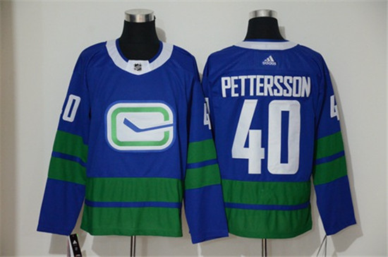 2020 Men's Vancouver Canucks #40 Elias Pettersson Blue Alternate Authentic Stitched Hockey Jersey