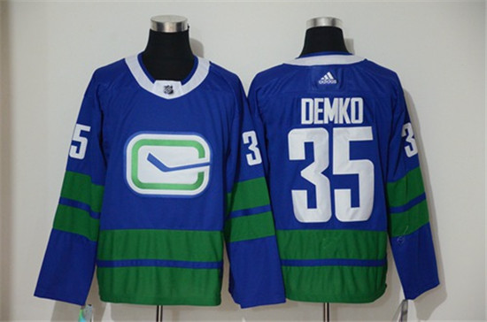 2020 Men's Vancouver Canucks #35 Thatcher Demko Blue Alternate Authentic Stitched Hockey Jersey