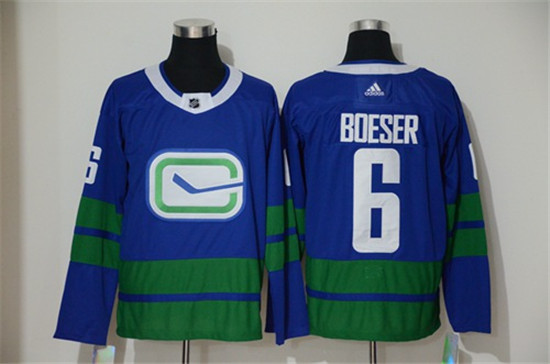 2020 Men's Vancouver Canucks #6 Brock Boeser Blue Alternate Authentic Stitched Hockey Jersey
