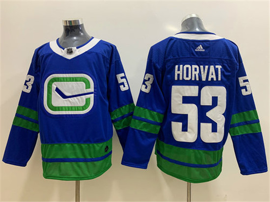 2020 Men's Vancouver Canucks 53 Bo Horvat Blue Adidas Jersey