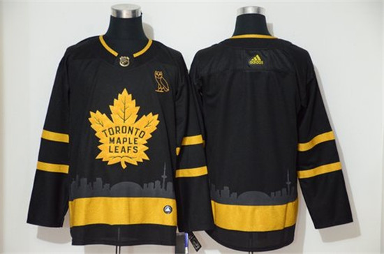 2020 Men's Toronto Maple Leafs Blank Black Gold Adidas Jersey