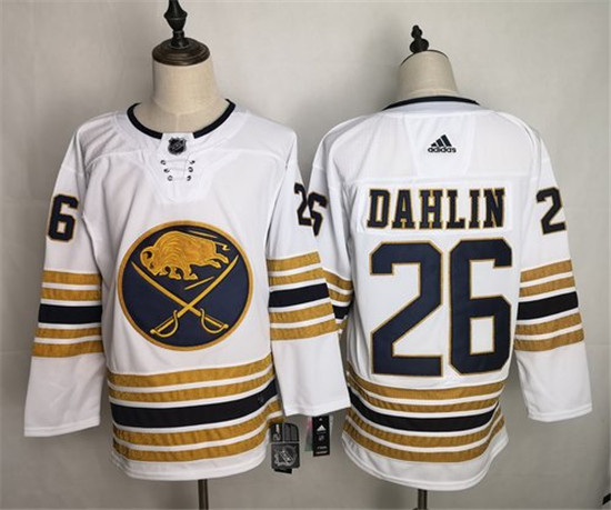 2020 Men's Buffalo Sabres 26 Rasmus Dahlin White 50th anniversary Adidas Jersey