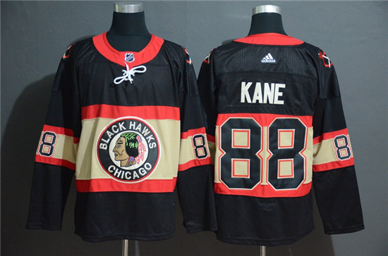 2020 Blackhawks 88 Patrick Kane Premier Black New Third Adidas Jersey