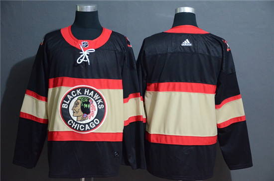 2020 Blackhawks Blank Premier Black New Third Adidas Jersey