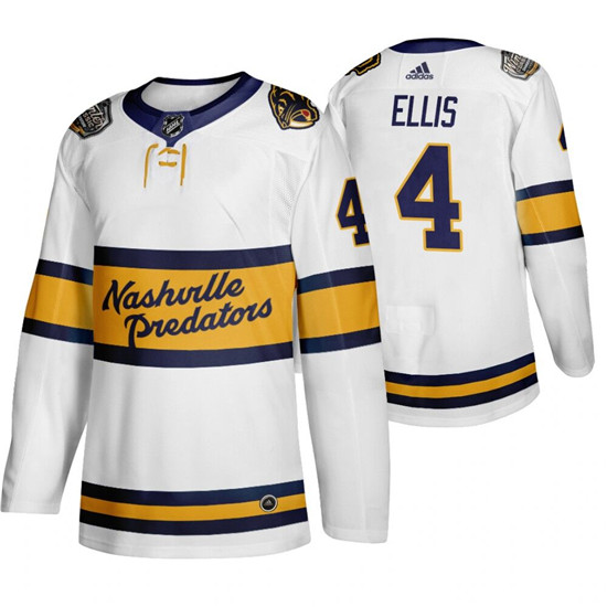 2020 Men's Nashville Predators 4 Ryan Ellis White Winter Classic Adidas Jersey