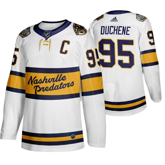 2020 Men's Nashville Predators 95 Matt Duchene White Winter Classic Adidas Jersey