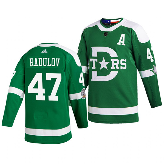 2020 Men's Dallas Stars 47 Alexander Radulov Green Winter Classic Adidas Jersey