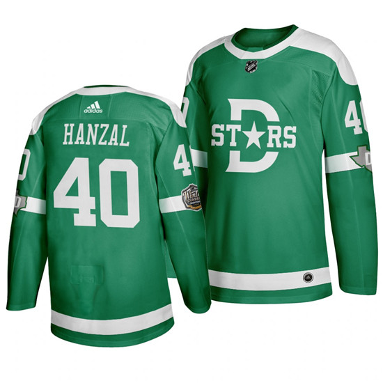 2020 Men's Dallas Stars 40 Martin Hanzal Green Winter Classic Adidas Jersey