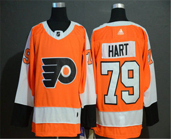 2020 Men's Philadelphia Flyers #79 Carter Hart Orange Adidas Stitched NHL Jersey