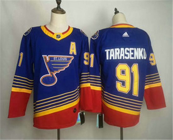 2020 Men's St. Louis Blues #91 Vladimir Tarasenko Blue Adidas Stitched NHL Throwback Jersey