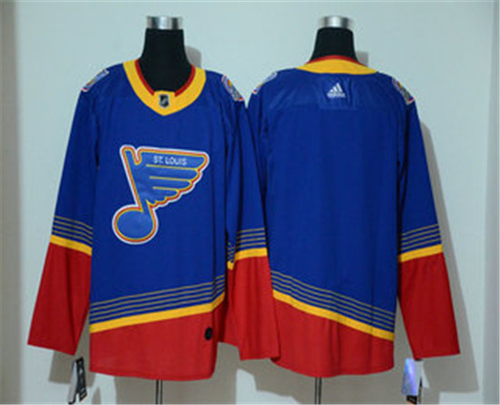 2020 Men's St. Louis Blues Blank Blue Adidas Stitched NHL Throwback Jersey