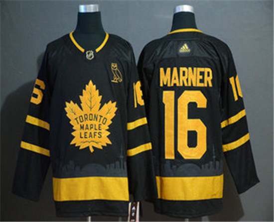 2020 Men's Toronto Maple Leafs #16 Mitchell Marner Black Golden City Edition Adidas Stitched NHL Jer