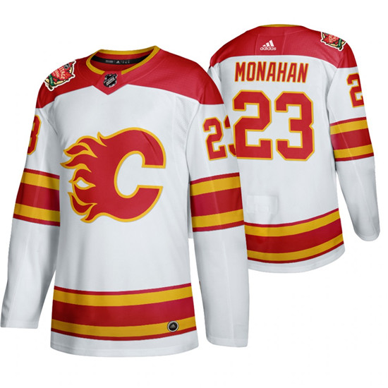 2020 Men's Calgary Flames #23 Sean Monahan 2019 Heritage Classic Authentic White Jersey