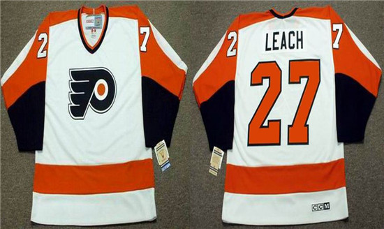 2020 Philadelphia Flyers #27 REGGIE LEACH 1974 CCM Vintage Throwback Home NHL Jersey