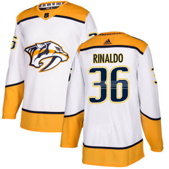 2020 Adidas #36 Zac Rinaldo Nashville Predators Men's Authentic Away White Jersey