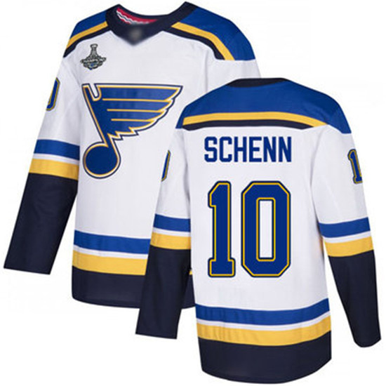 2020 Blues #10 Brayden Schenn White Road Authentic Stanley Cup Champions Stitched Hockey Jersey