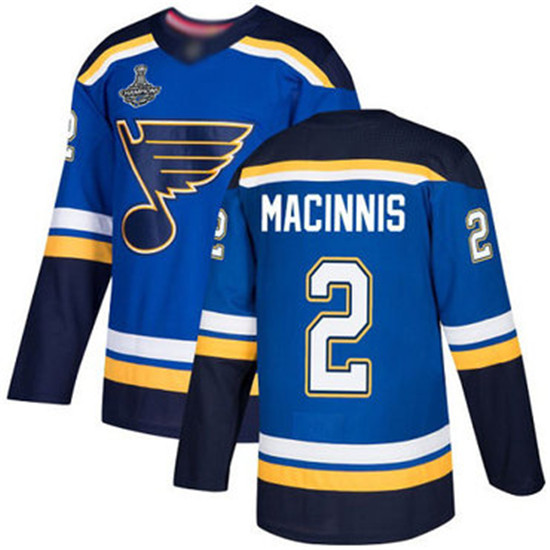 2020 Blues #2 Al MacInnis Blue Home Authentic Stanley Cup Champions Stitched Hockey Jersey
