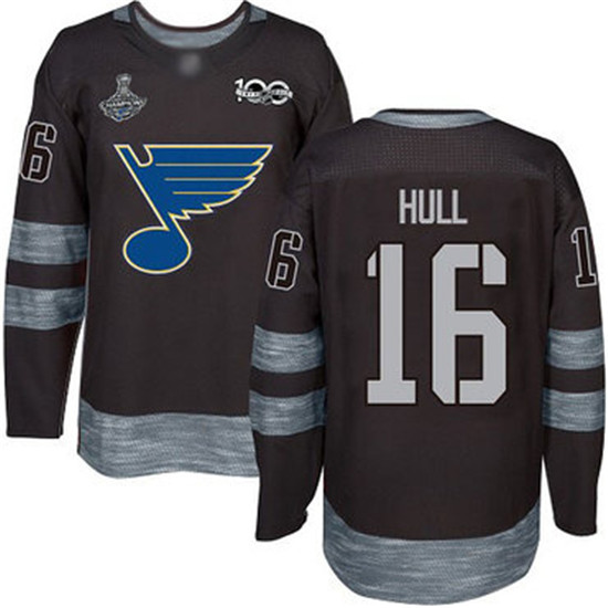 2020 Blues #16 Brett Hull Black 1917-2017 100th Anniversary Stanley Cup Champions Stitched Hockey Je