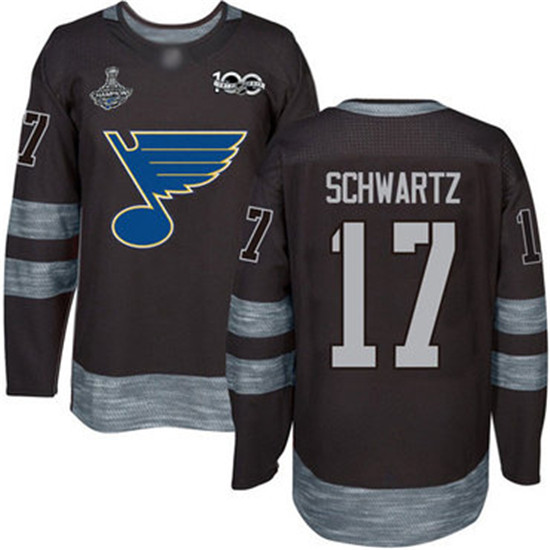 2020 Blues #17 Jaden Schwartz Black 1917-2017 100th Anniversary Stanley Cup Champions Stitched Hocke