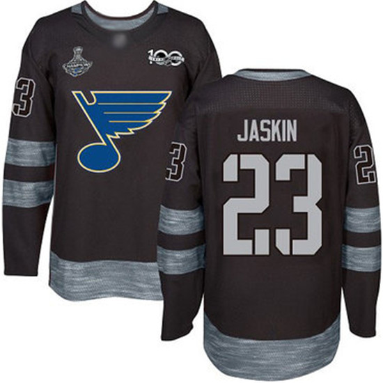 2020 Blues #23 Dmitrij Jaskin Black 1917-2017 100th Anniversary Stanley Cup Champions Stitched Hocke