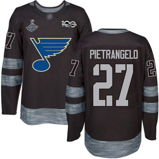 2020 Blues #27 Alex Pietrangelo Black 1917-2017 100th Anniversary Stanley Cup Champions Stitched Hoc