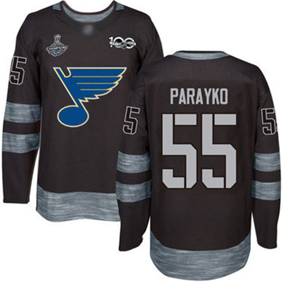 2020 Blues #55 Colton Parayko Black 1917-2017 100th Anniversary Stanley Cup Champions Stitched Hocke