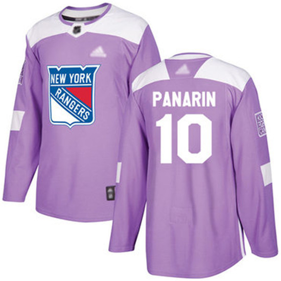 2020 Rangers #10 Artemi Panarin Purple Authentic Fights Cancer Stitched Hockey Jersey