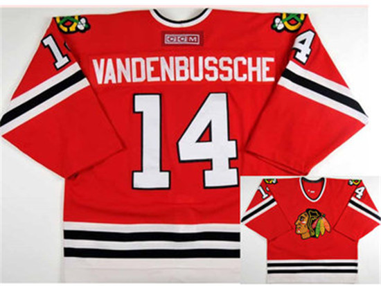 2020 Men's Chicago Blackhawks #14 Ryan Vandenbussche CCM Throwback NHL Hockey Jersey