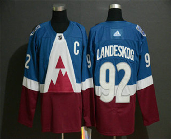 2020 Men's Colorado Avalanche #92 Gabriel Landeskog Blue Stadium Series Adidas Stitched NHL Jersey