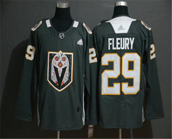 2020 Men's Vegas Golden Knights #29 Marc-Andre Fleury Gray Dia De Los Muertos Adidas Jersey