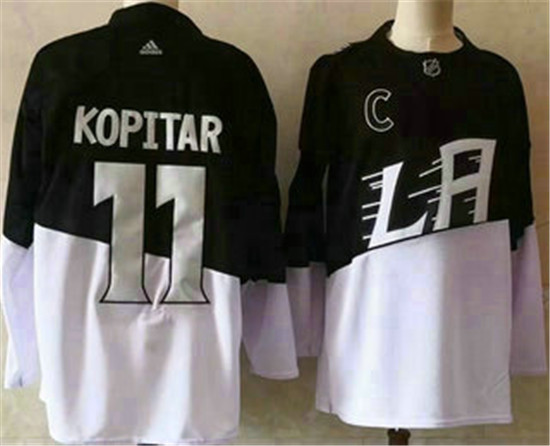 2020 Men's Los Angeles Kings #11 Anze Kopitar Black Stadium Series Adidas Stitched NHL Jersey