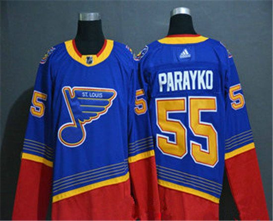 2020 Men's St. Louis Blues #55 Colton Parayko Blue Adidas Stitched NHL Throwback Jersey