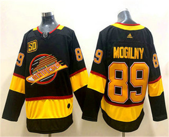 2020 Men's Vancouver Canucks #89 Alexander Mogilny Black 50th Season Adidas Stitched NHL Jersey
