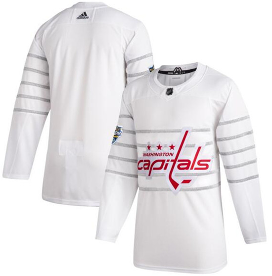 2020 Men's Washington Capitals Blank White NHL All-Star Game Adidas Jersey