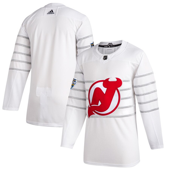 2020 Men's New Jersey Devils Blank White NHL All-Star Game Adidas Jersey