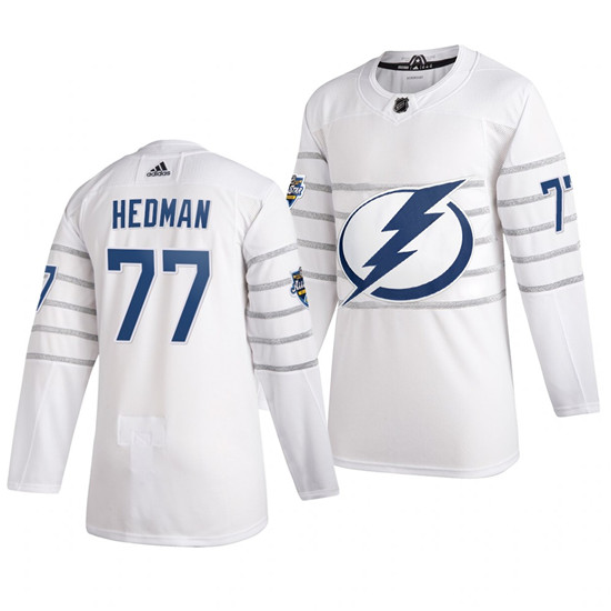 2020 Men's Tampa Bay Lightning #77 Victor Hedman White NHL All-Star Game Adidas Jersey