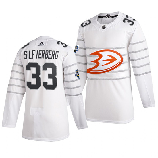2020 Men's Anaheim Ducks #33 Jakob Silfverberg White NHL All-Star Game Adidas Jersey