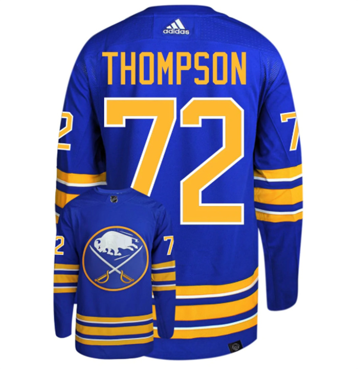 Men's Buffalo Sabres #72 Tage Thompson Blue Stitched Jersey