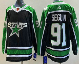 Men's Dallas Stars #91 Tyler Seguin Black 2022 Reverse Retro Authentic Jersey