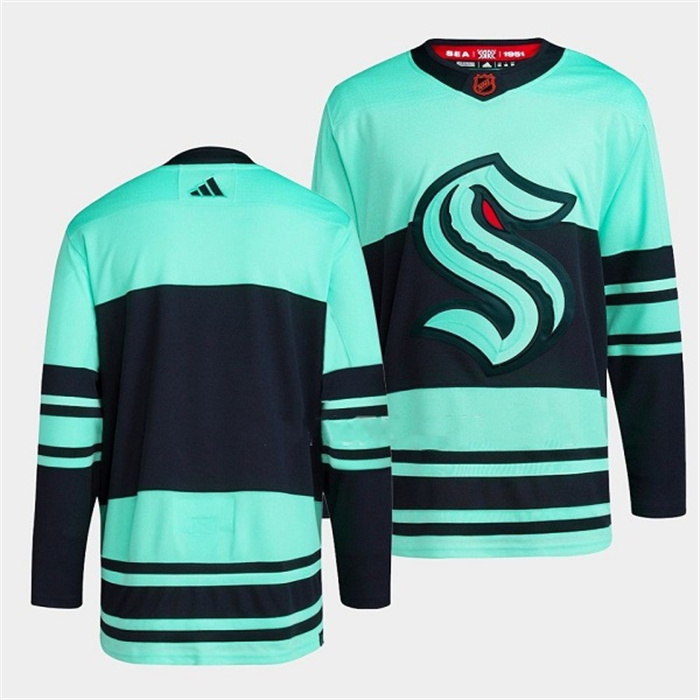 Men's Seattle Kraken Blank Ice Blue 2022-23 Reverse Retro Stitched Jersey