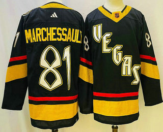 Men's Vegas Golden Knights #81 Jonathan Marchessault Black 2022 Reverse Retro Authentic Jersey