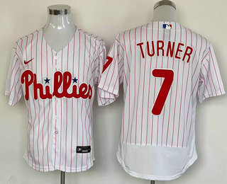 Men's Philadelphia Phillies #7 Trea Turner White Stitched MLB Flex Base Nike Jersey