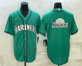 Men's Seattle Mariners Big Logo Green Stitched MLB Cool Base Nike Jersey