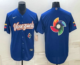 Men's Venezuela Baseball 2023 Royal World Big Logo With Patch Classic Stitched Jerseys