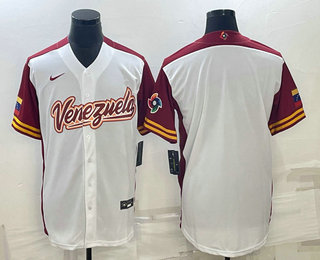 Men's Venezuela Baseball Blank 2023 White World Classic Stitched Jerseys
