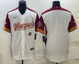 Men's Venezuela Baseball Blank 2023 White World Classic Stitched Jersey