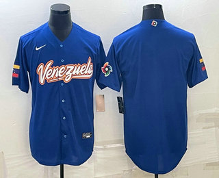 Men's Venezuela Baseball Blank 2023 Royal World Classic Stitched Jersey